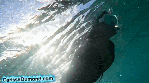 xsiteability.com - Carissa in her Hawaiian dive suit shortie in the ocean thumbnail